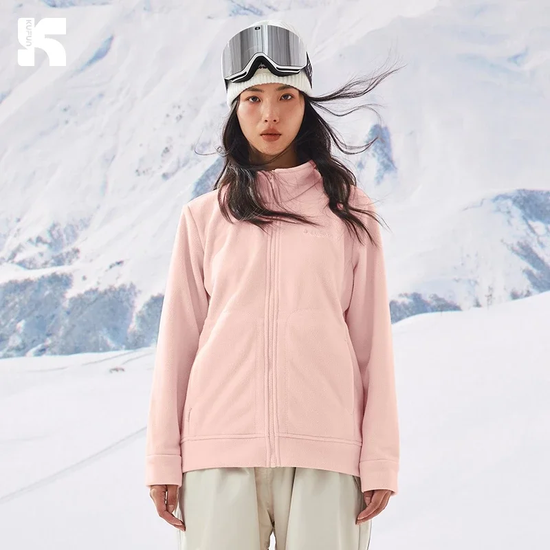 

KUFUN Ski Middle Layer Polar Fleece Jacket Men Women Thick Inner Wear Warm Snowboard Winter Outdoor Sports Top