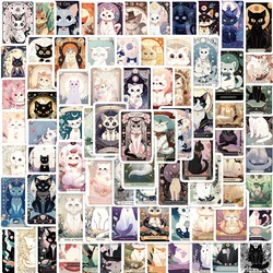 10/30/78pcs Vintage Cute Classic Cat Tarot Stickers Funny Decoration Laptop Suitcase Phone Scrapbook Stationery Sticker Kids Toy