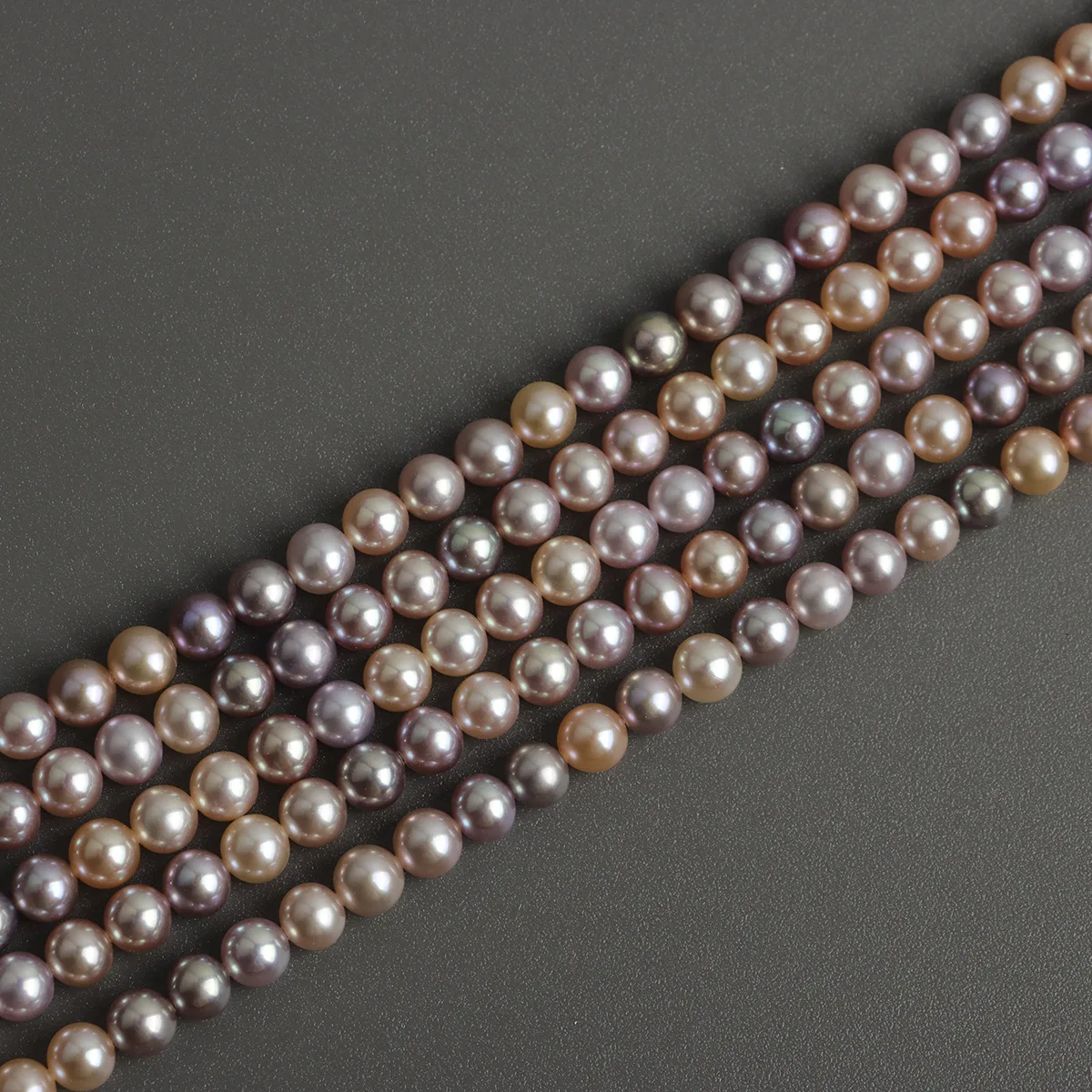Extremely Strong Light 5mm Round Candy Color Beads, Natural Freshwater Seedless Pearl Necklace Work in Progress DIY Accessories