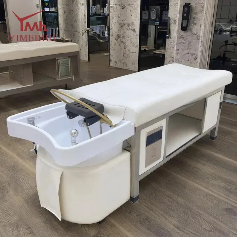 

Complete Salon Lying Japanese Thai Head Spa Shampoo Bed Water Circulation Hair Treatment Synthetic Leather for Barber Shop