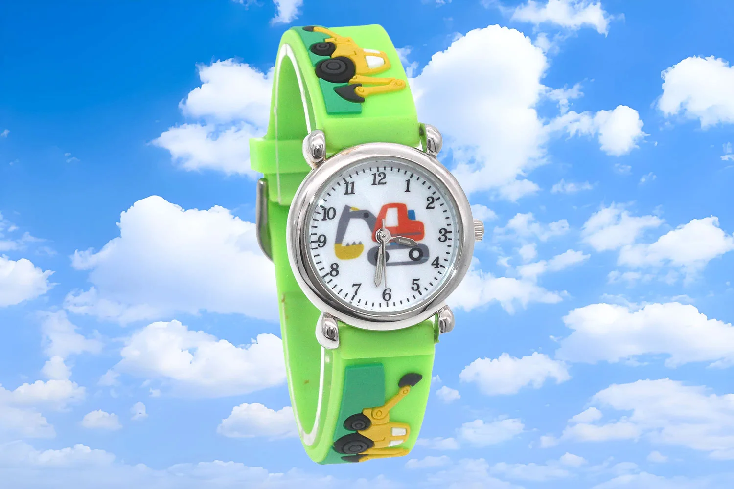 ساعة طالب للجنسين مع حزام سيليكون كارتون كوارتز مقاومة للماء للبنين والبنات مع تصميم آلة الحفر