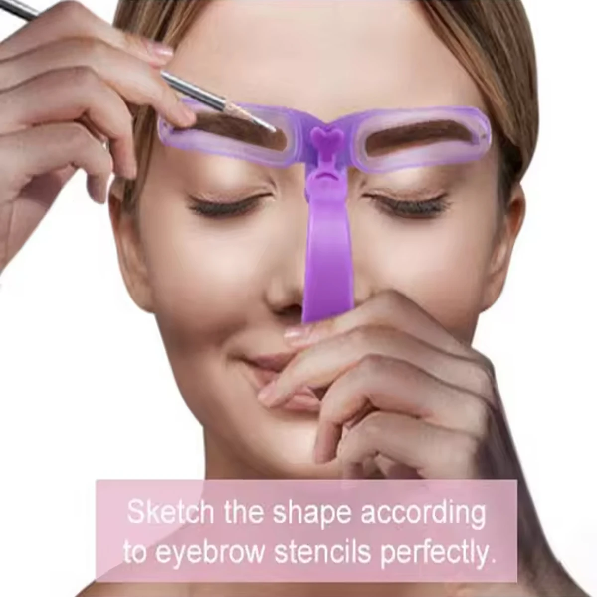 8 in 1 stencil per sopracciglia riutilizzabile trucco di bellezza modello di timbro per sopracciglia set di forme per sopracciglia strumenti per trucco per sopracciglia