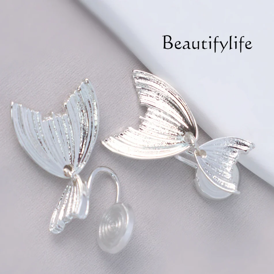 

Уникальные зажимы для ушей «рыбий хвост» без ушного пирсинга, женские новые темпераментные высококлассные серебряные серьги.