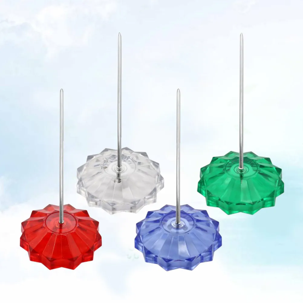 4pcs Spike Stick Straight Rod Receipt Holder Plastic Round Base Metal Body For Memo Note Storage Desk Organizer For