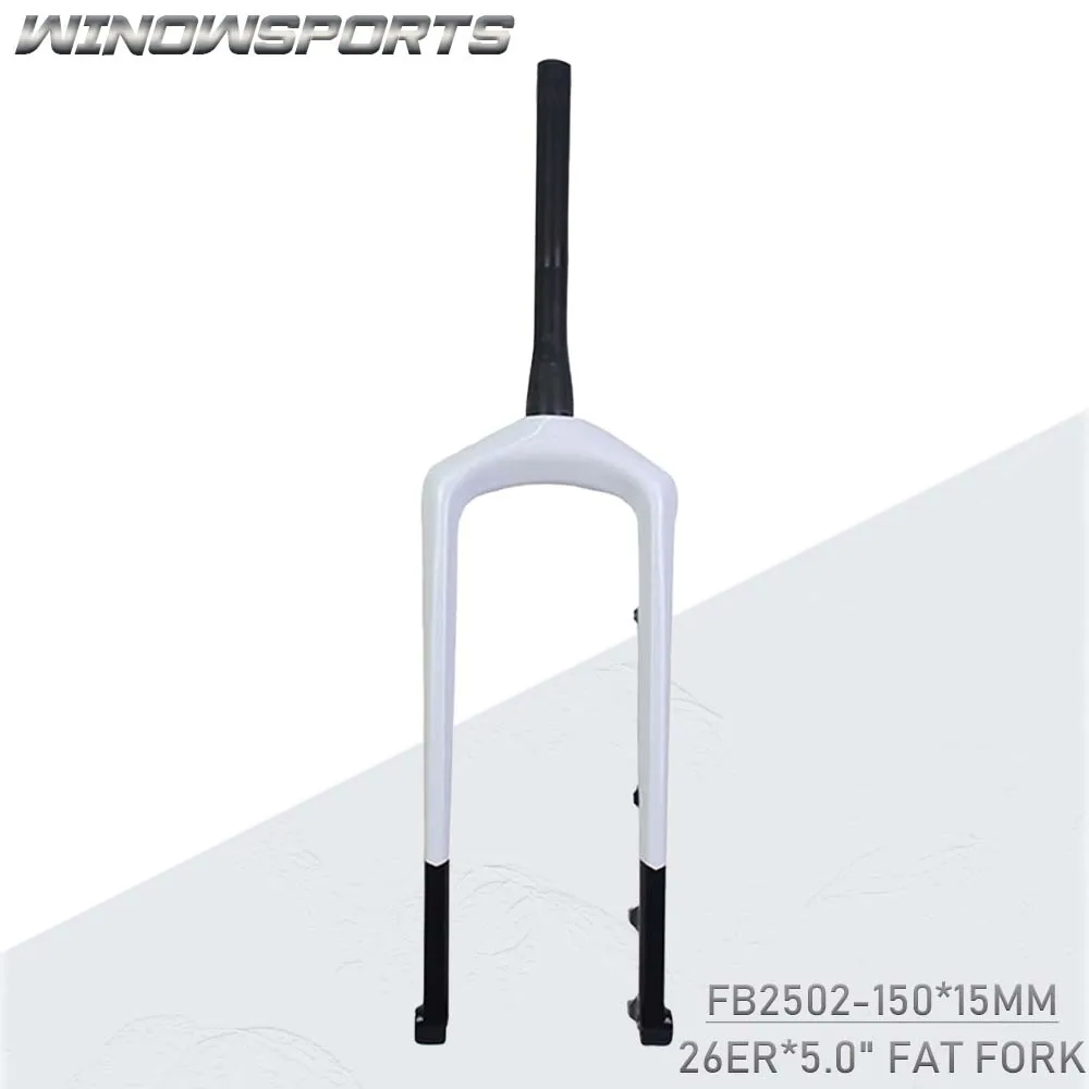 Custom Paint 26inch Snow bike front fork Full carbon fiber Snowbiking Beach bike fork Max Tire 5.0inch