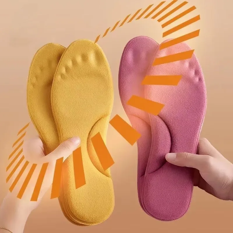 Women's Heated Insoles Winter Warm Orthotic Foot Warmers Memory Foam Cushioning Arch Support for Hiking Running Outdoor
