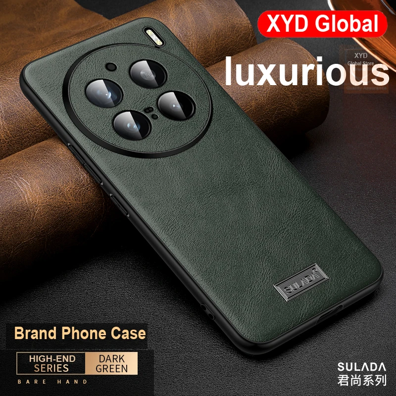 

High end Brand For Vivo X200 Pro Case Genuine Leather Phone Back Case For Vivo X200 Pro Cover Bumper Shell Luxury Skin Armor