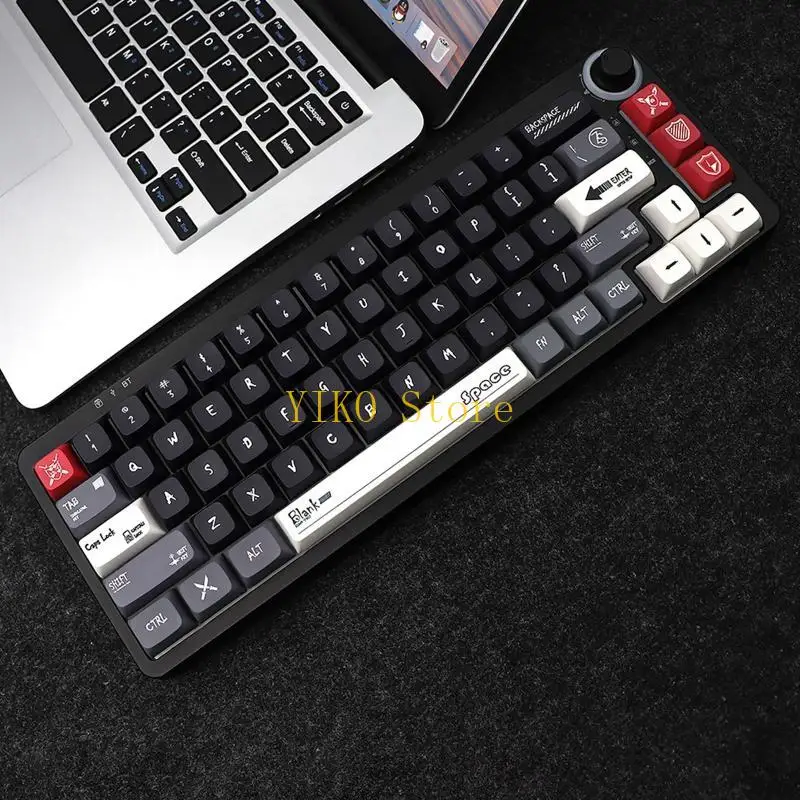 K32C 133 Keys PBT Keycaps XDA Profile DYE SUB Black for Mars Theme Keycap For Cherry MX Switch Mechanical Keyboa