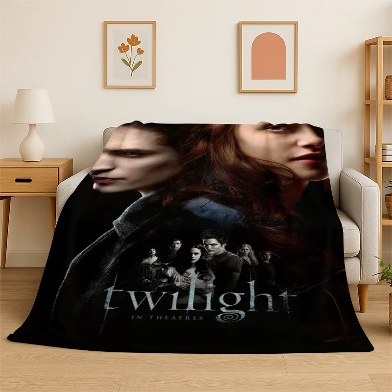Customize Classic Twilight Saga Edward Bella Flannel Blanket Soft Warm Throw Blanket for Bedroom Living Room Bed Travel Camping