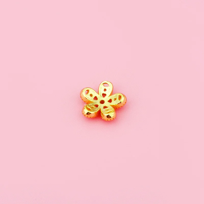 S925 فضة زهرة سماعات أذن منفصلة الخرز الزركون مايكرو إدراج قبعة DIY الملحقات المواد #6