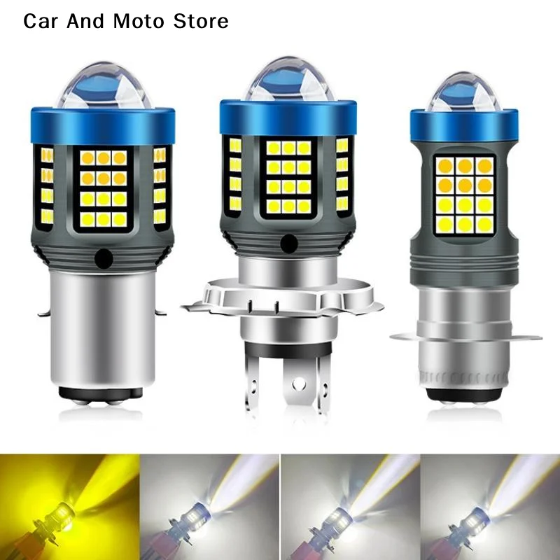 【CMO】1/2 piezas 120W H4 luz LED para motocicleta 360 ° Mini luz de conducción superbrillante H4 H6 T19 P15D faro