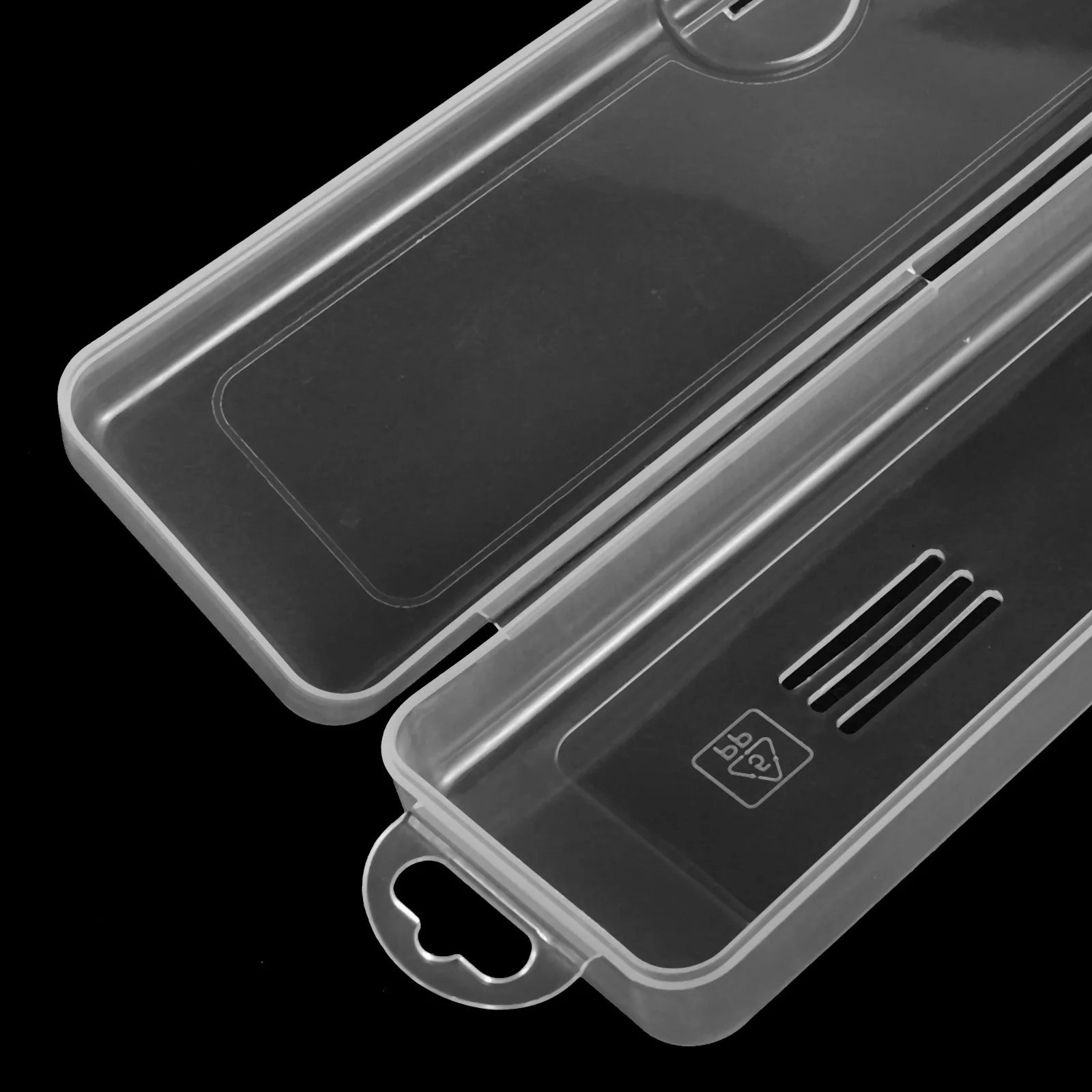 2Pcs Makeup Brush Holder Transparent Storage Box Portable Organizer Eyebrow Pencil Travel Makeup Brush Storage Case