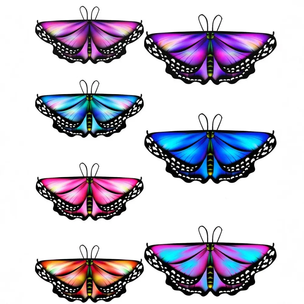 Colorful Butterfly Wings Costume Cosplay Costume Fancy Dress Fairy Shawl DIY Decorations Pixie Cloak Christmas Halloween