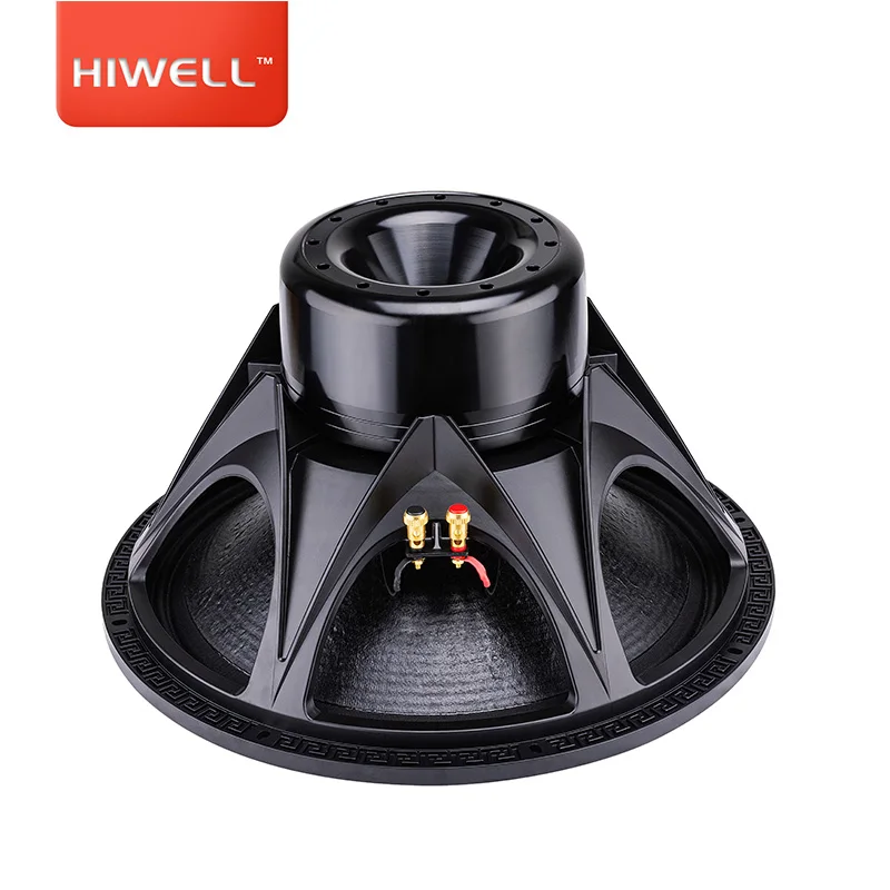 Subwoofer de 18 polegadas alimentado com potência máxima de 4200 watts com bobina de voz de 6 polegadas.
