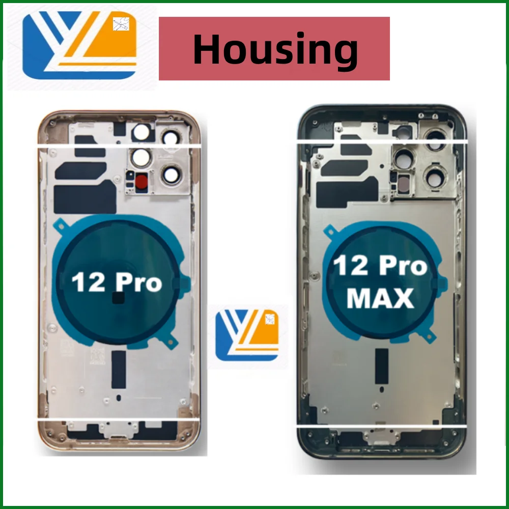 Back Housing For iPhone 12 12Pro 12Pro Max Battery Cover Back Rear Frame Chassis+with Side Buttons+SIM Tray+Tools 12 Back Cover