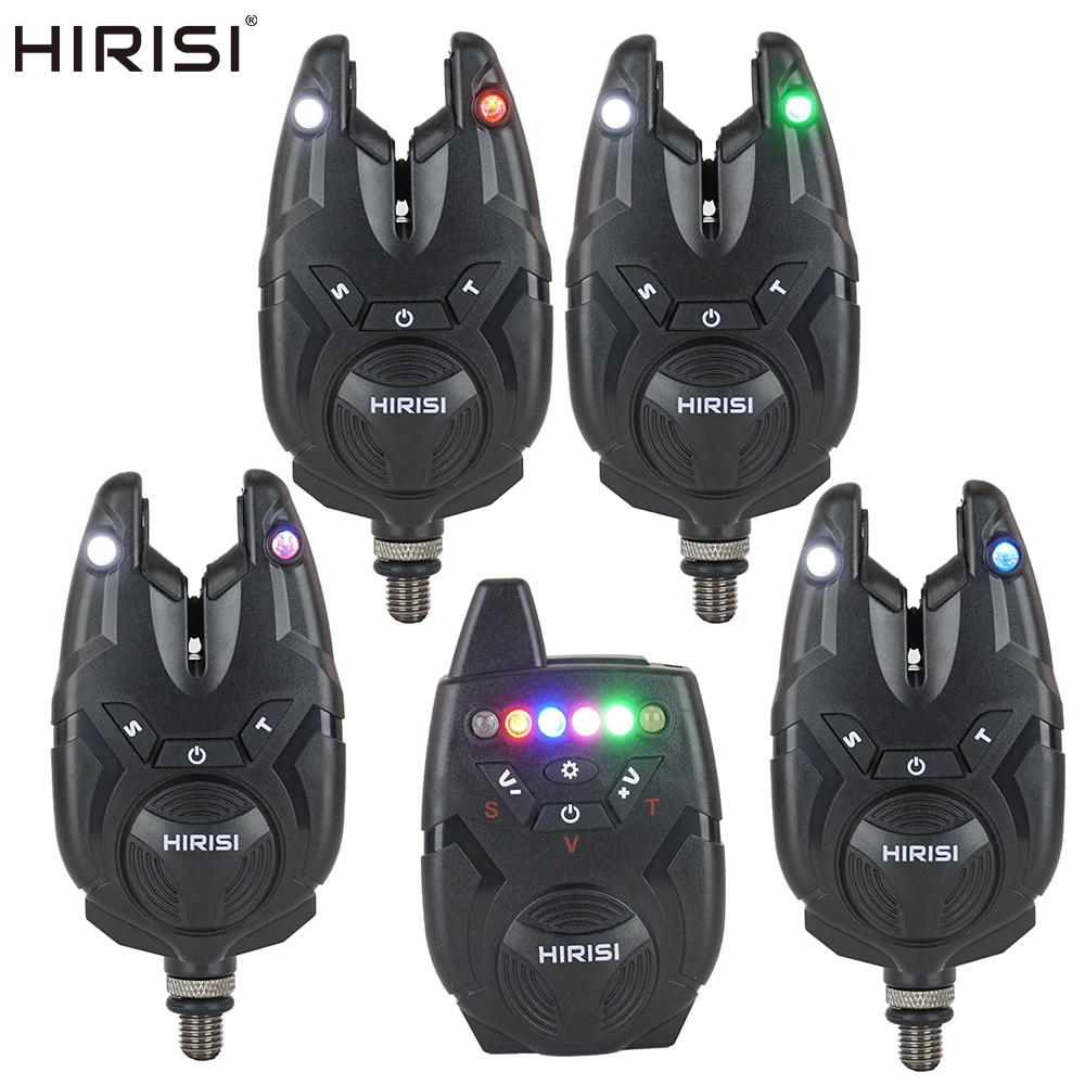 Hirisi Waterproof Carp Fishing Alarm Set Wireless Bite Alarm 1+3 Set Control Bite Indicator Fishing Accessories S9