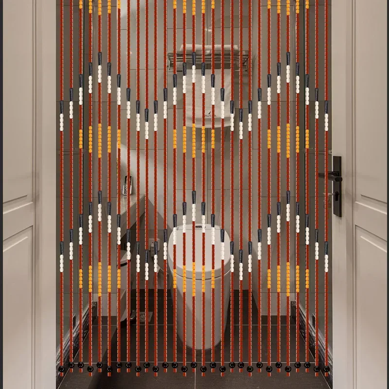 

Artistic Home Decor Handmade Wood Bead Curtain Retro Wave String Door Wooden Blinds Fly Screen for Porch or Bedroom Divider