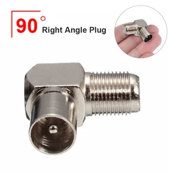 5Pcs/set 90 Degree Right Angled Cable Connector Zinc Alloy 9.5 Male British Male to F Female for TV Plug Set-Top Box Adapter