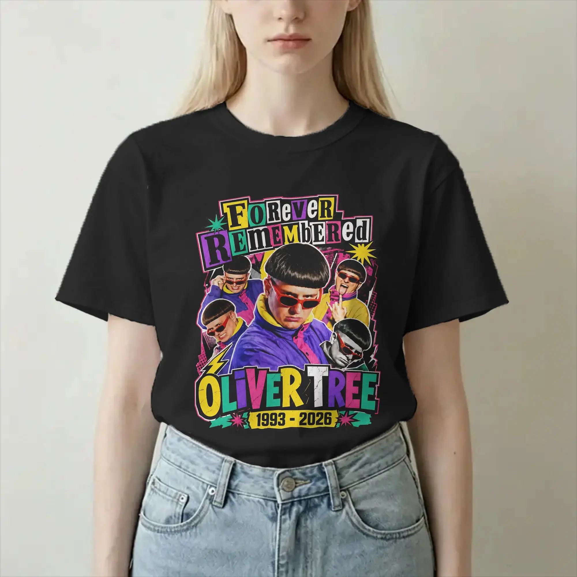 Oliver Tree Rest In Peace 1993 to 2026 Memorial Men Women's T Shirt  Novelty Tee Shirt O Neck T-Shirts Cotton Summer Clothing
