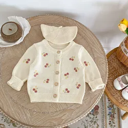 0-3T Newborn Kid Baby Girl Winter Clothes Long Sleeve Baby Sweater Cardigan Elegant Long Sleeve Knitwear Coat Thick Top Outfit