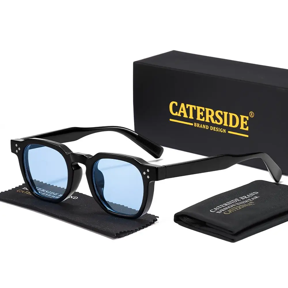 CATERSIDE Modische Herren-Sonnenbrille Markendesign Quadratische Punk-Sonnenbrille Damen Outdoor Reise Party Dekoration Geschenk Brille UV400 – Detail 24