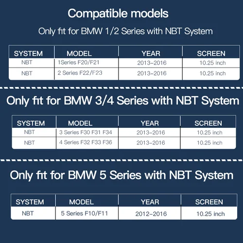 Imagen 2 del producto Pantalla Multimedia de 10,25 pulgadas, Carplay inalámbrico, Android Auto para BMW 1, 2, 3, 4 5 Series NBT F10 F11 F20 F21 F30 F31 F32 F33 F34 F36