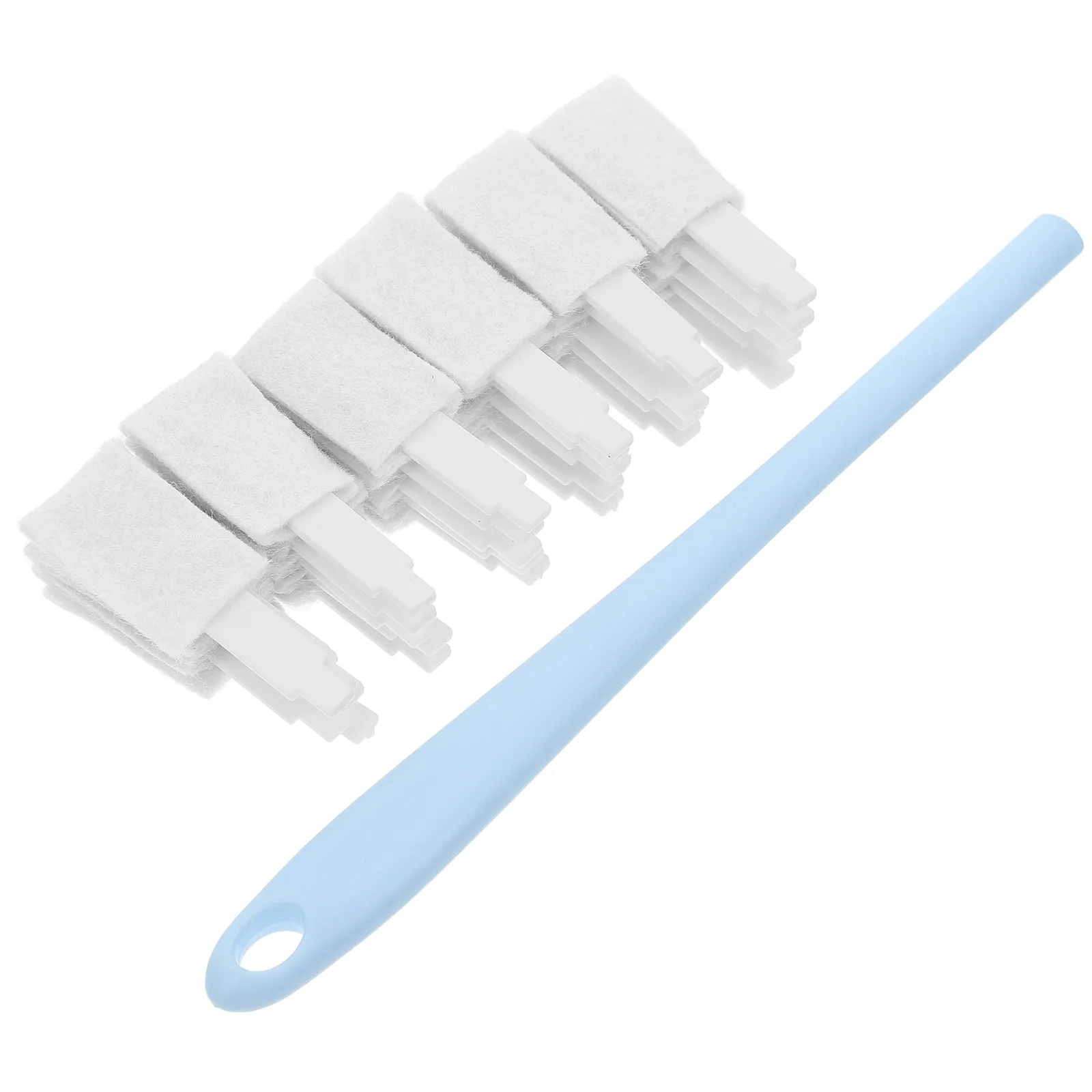 31Pcs Disposable Multifunctional Cleaning Brushes Long Handle Toilet Scrubber Window Groove Cleaner Keyboard Detail Brush Blue view 6