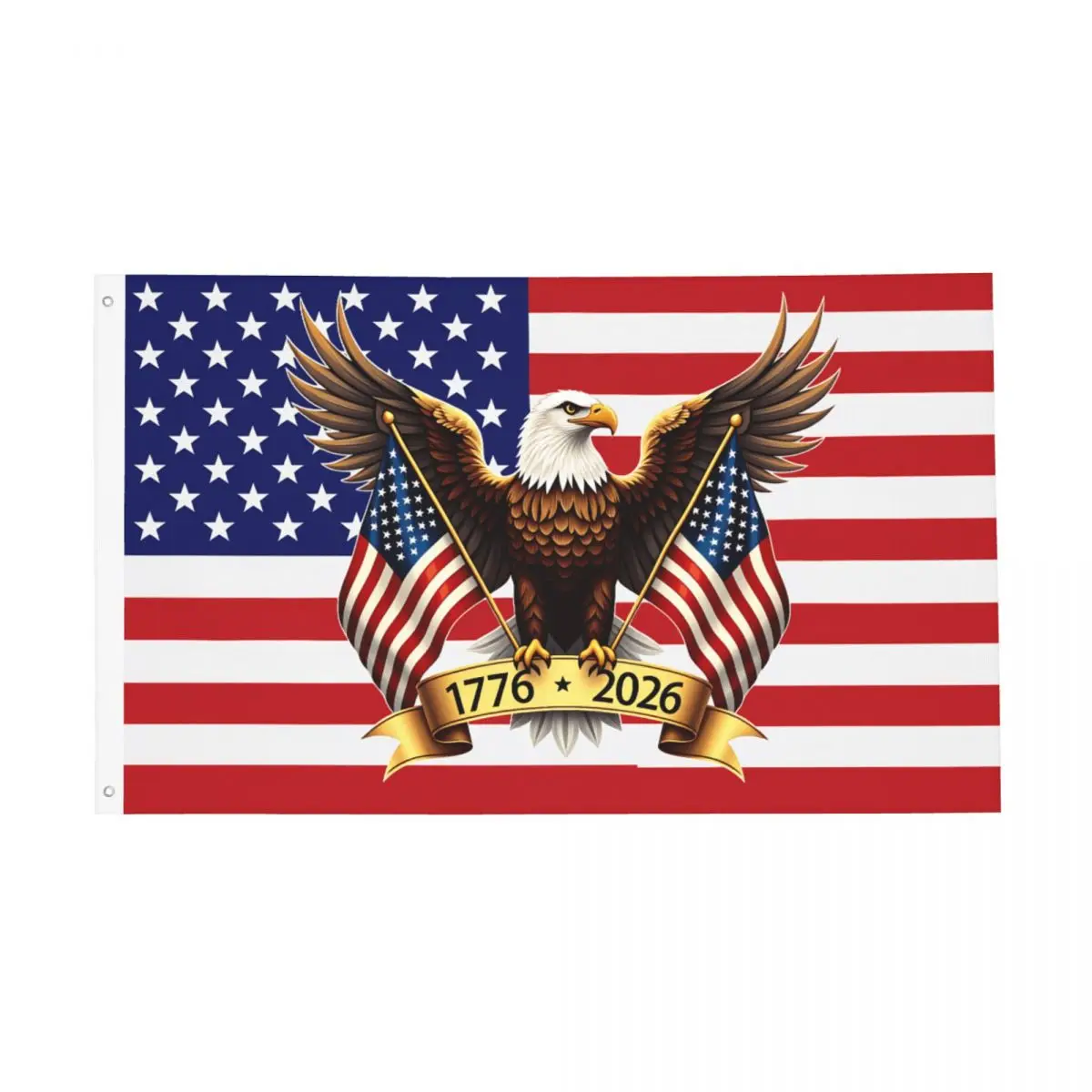 USA 250th Anniversary American Flags Fade Proof Outdoor Banner Eagles Stars Stripes Polyester Hanging Decoration 90x150cm