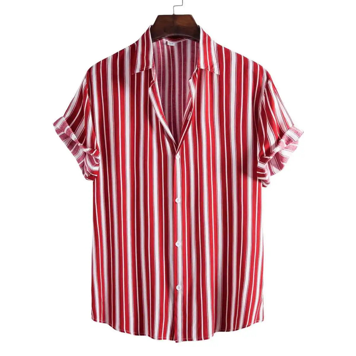 Summer Fashion Men's Stripe Shirt 2025 Men's Tops Loose Fit Gradient Sun Protection Processing Short Sleeve Ice Sensation Thi...