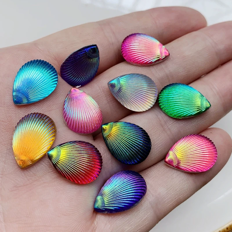 Shell Surface Heart/Drop/Round Resin Rhinestone DIY Jewelry Making Accessories Resin Craft Wedding Deco scrapbooking