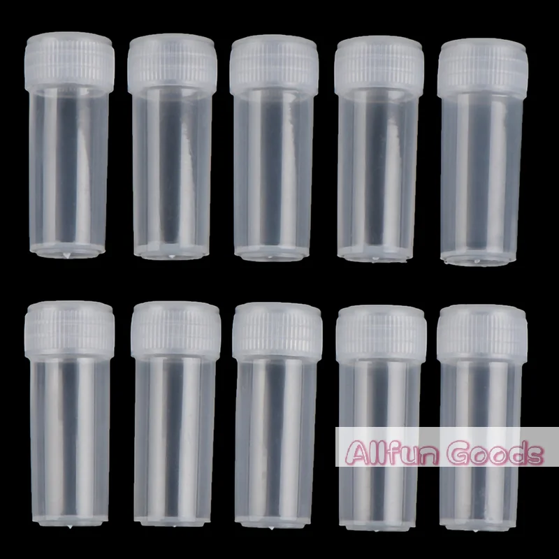 [TG835]100Pcs 5ml Plastic Test Tubes Screw Cap Bottles For School Chemistry Supplies