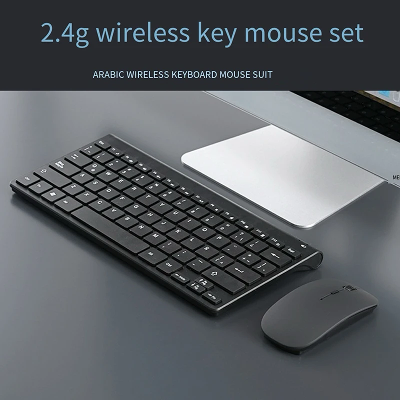 

Keyboard and Mouse SET Wireless 2.4G Gaming Office Computer Spanish Keyboard Compact Key Layout Laptop USB Mouse Roller Laser