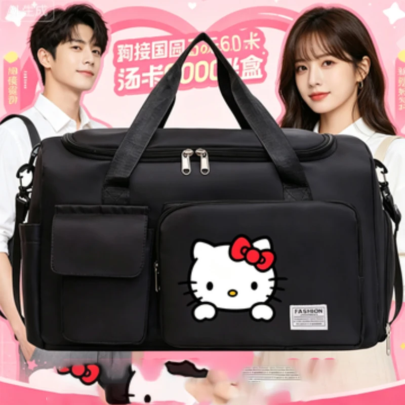 

Hello Kittys Travel Bag Sanrios Portable Fitness Carrying Shoe Bin Large Capacity Cartoon Printing Downhill Bag One Shoulder