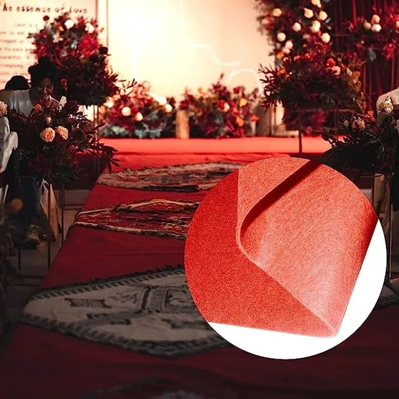 Slip Walkway Runner with 1 Piece Carpet Tape for Birthday Decoration Ceremony Banquet Prom, Cutable