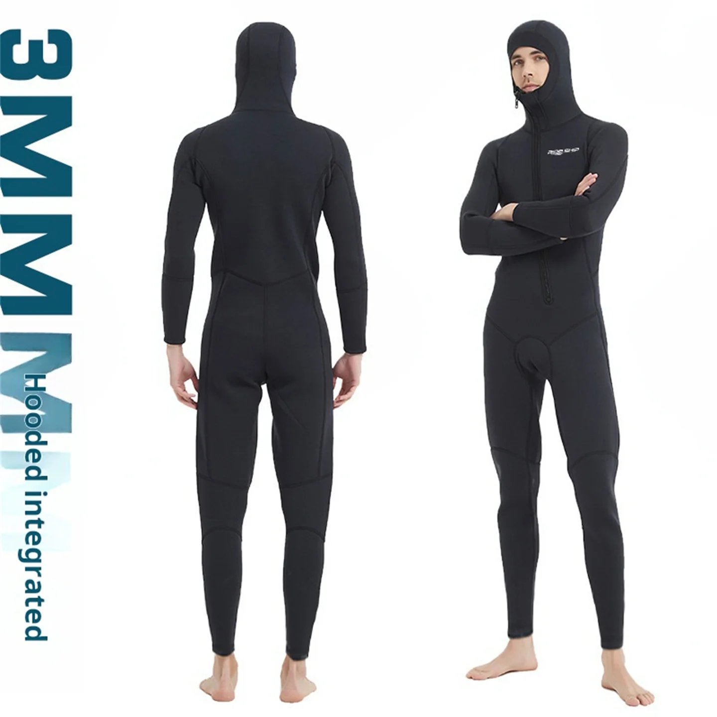 

Передняя молния 3 мм неопреновый гидрокостюм с капюшоном мужской износостойкий гидрокостюм для подводного плавания и серфинга зимний термосульный цельный купальник