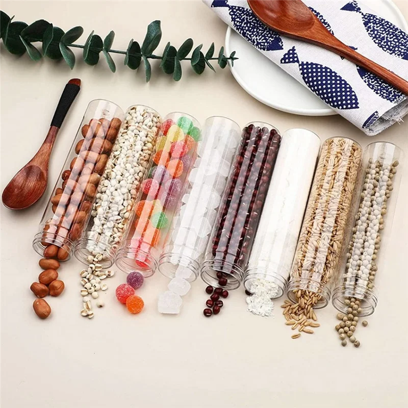 A28F-24 قطعة أنابيب اختبار 110 مل، أنابيب اختبار بلاستيكية شفافة مع أغطية، حاويات ملح استحمام مسطحة القاع للحلوى، حلوى العلكة #3