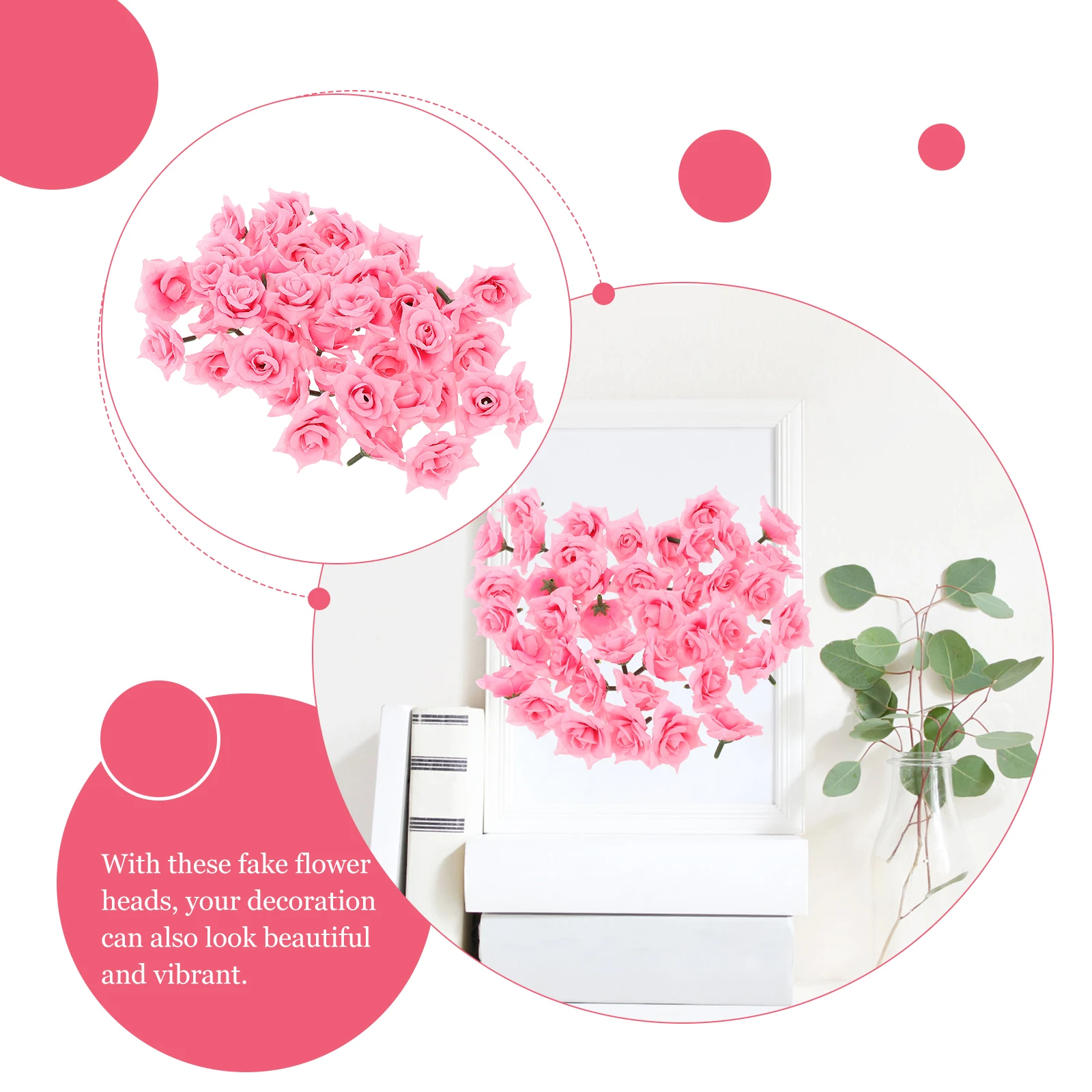 

Simulation Rose Heads Making Decorative Artificial Flower Head Fake Party Supplies Non Withering Long Lasting Beautiful