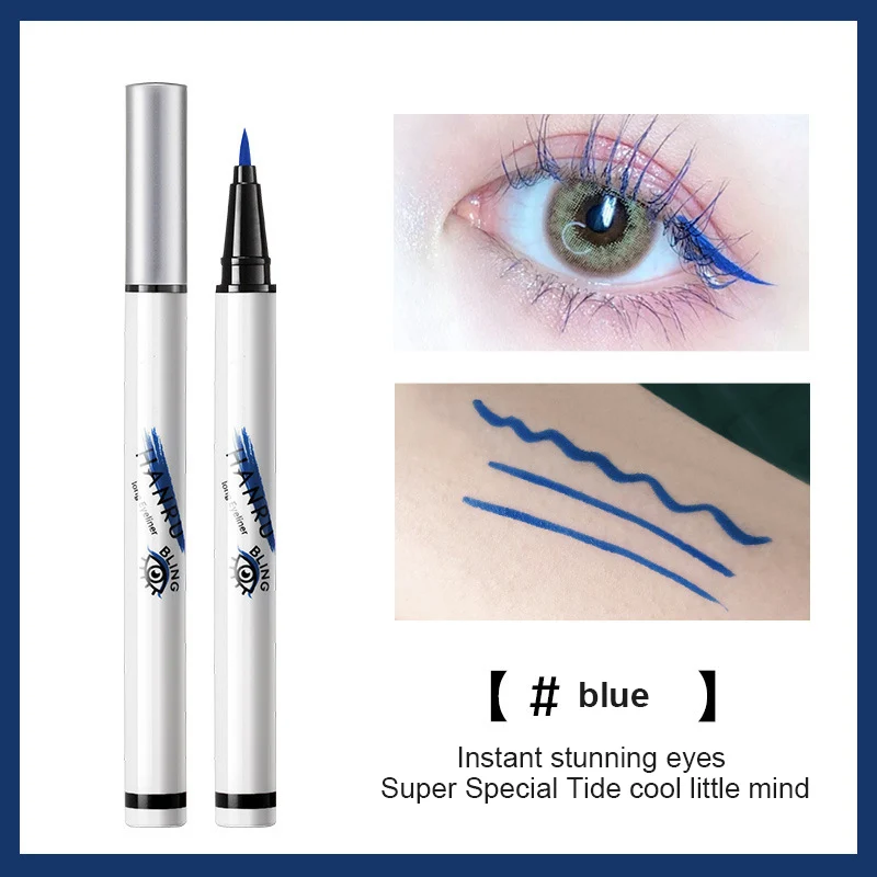 Bunter langlebiger flüssiger Eyeliner-Stift wasserdichter schneller Bleistift kosmetischer doppel endiger Eyeliner glatte Make-up-Werkzeuge tslm1