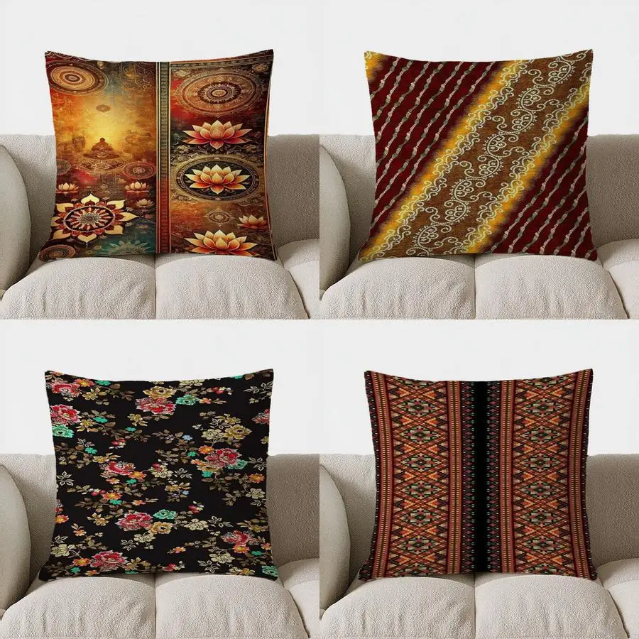 

Home Decor Exquisite Mandala Lotus Pillow Pattern Cushion Cover Suitable for Sofa Bedroom Car Pillow Cover
