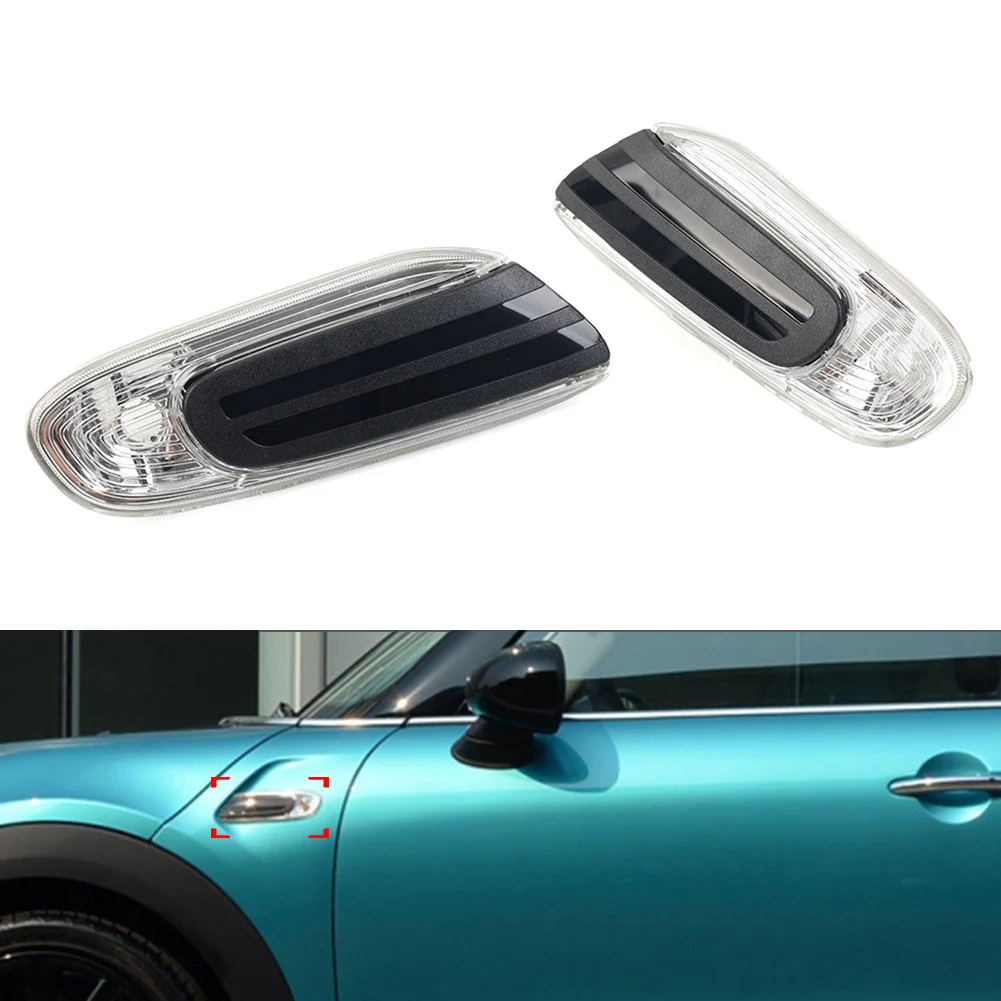 2x Car Front Fender Side Indicator Light Turn Signal Light Covers For Mini Cooper F55 F56 F57 2014-2021 63137298347 63137298348