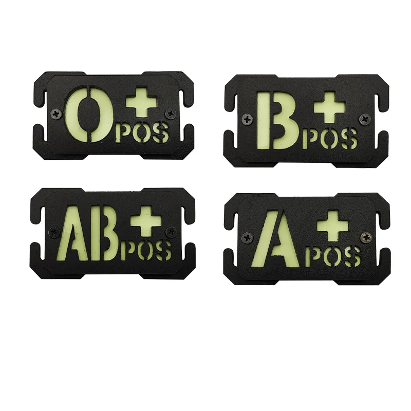 

New Blood Type Identification Strip Tactical Molle Mounted Plastic Backpack Universal Luminescent Identification Badge