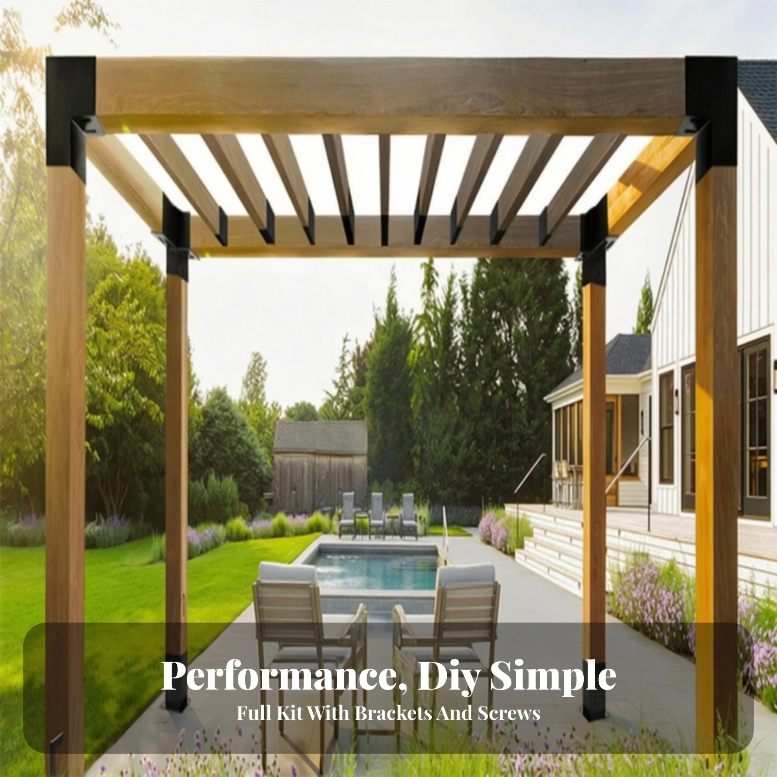 4 Pieces 2x4 Wood Beam Bracket Sturdy Metal Pergola and Deck-Railing Beam Connector Bracket Joiners Rust-Resistant