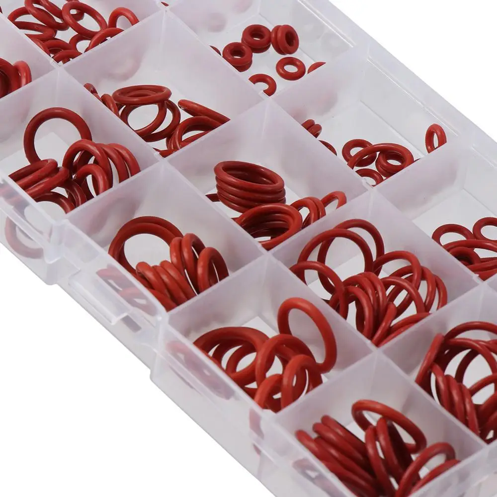 225pcs Car Gasket Silicone Rubber High Pressure Sealing Gaskets O-Ring O-Ring Assortment Kit Washer Oring