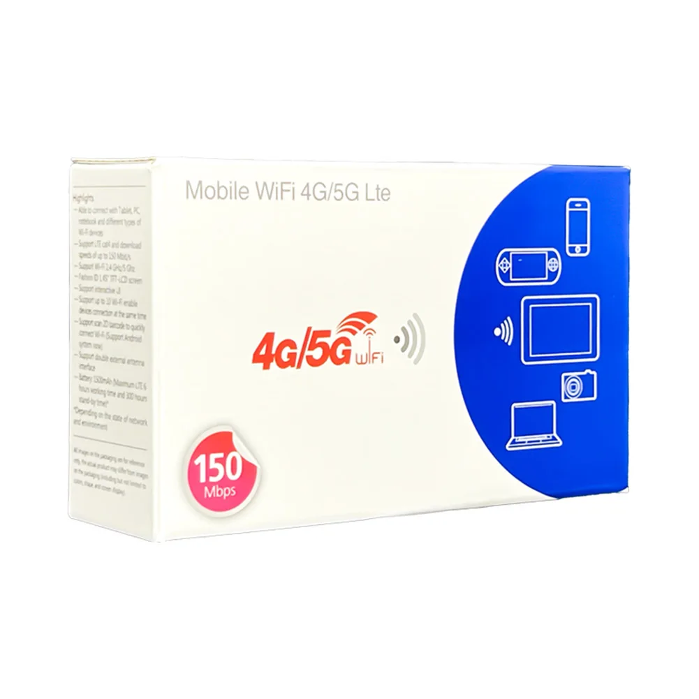 4G LTE جيب واي فاي نقطة اتصال مع فتحة للبطاقات SIM 150Mbps المحمولة موزع إنترنت واي فاي مودم واي فاي لاسلكي للمنزل مكتب RV التخييم