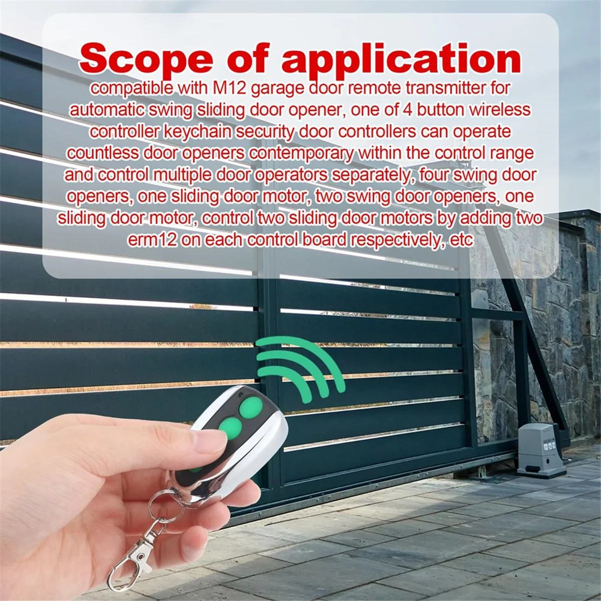 

New 3C-4 Pcs Garage Door Remote Control for Garage Door Remote Transmitter for Automatic Swing Sliding Door Opener
