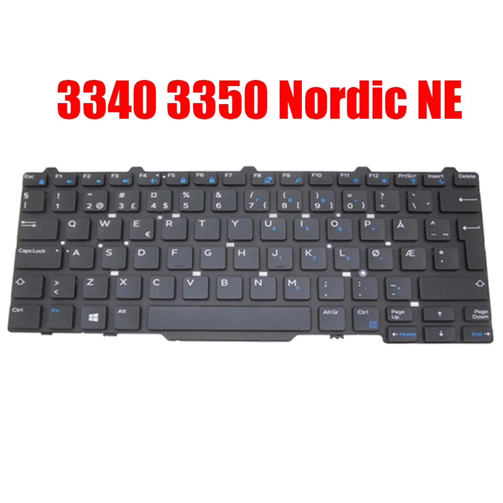 NE DM RU Keyboard For DELL For Latitude 3340 3350 0VW6J9 VW6J9 084FR1 84FR1 094F68 94F68 Nordic Danish Russia New