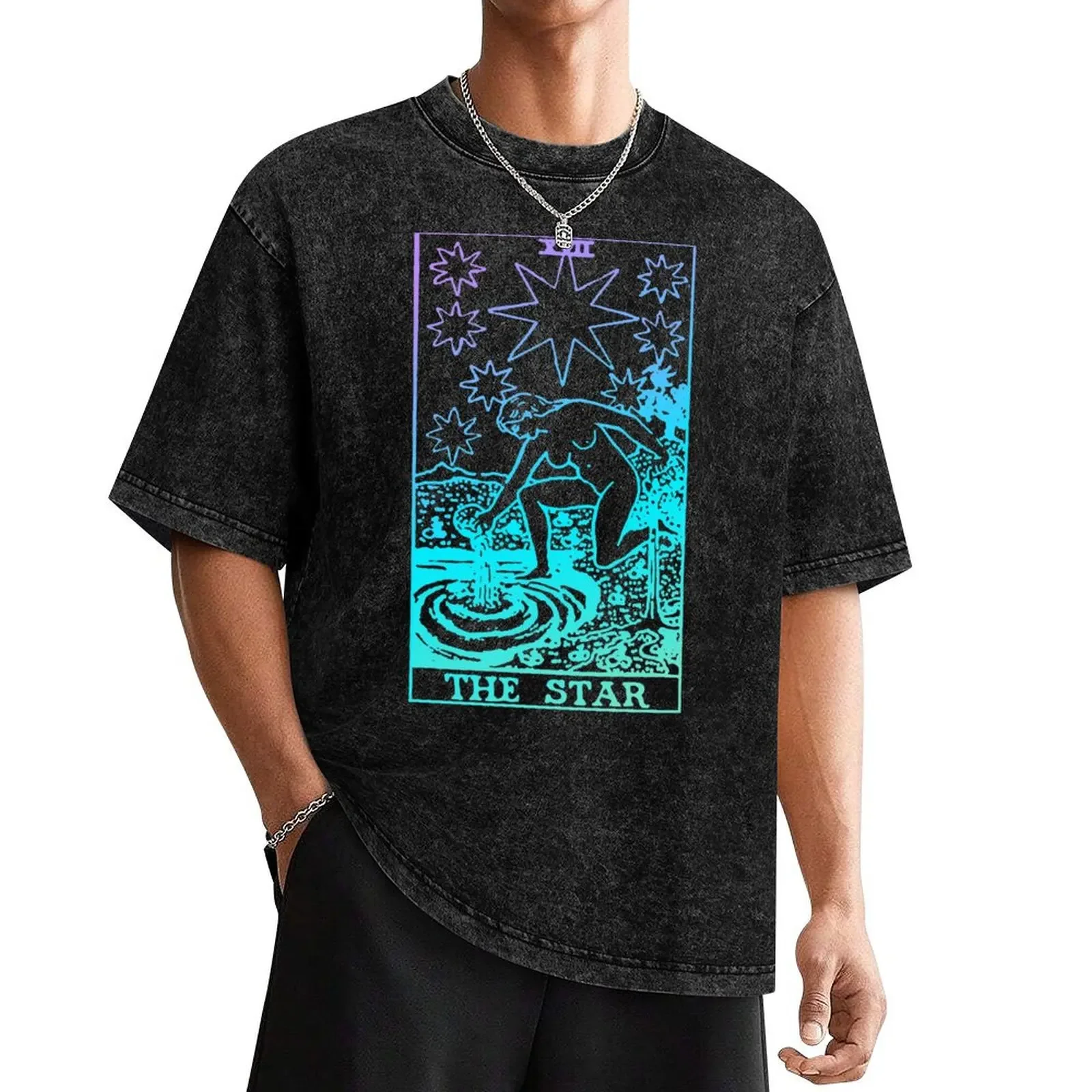 The Star Tarot Card Rider Waite Witchy T-Shirt for a boy street wear graphic shirts tops shirts men graphic