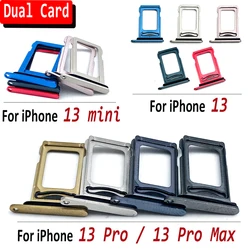 NEW Dual Card Replacement SIM Card Holder Tray chip slot drawer Holder Adapter Socket For iPhone 13 mini 13 Pro Max + Pin