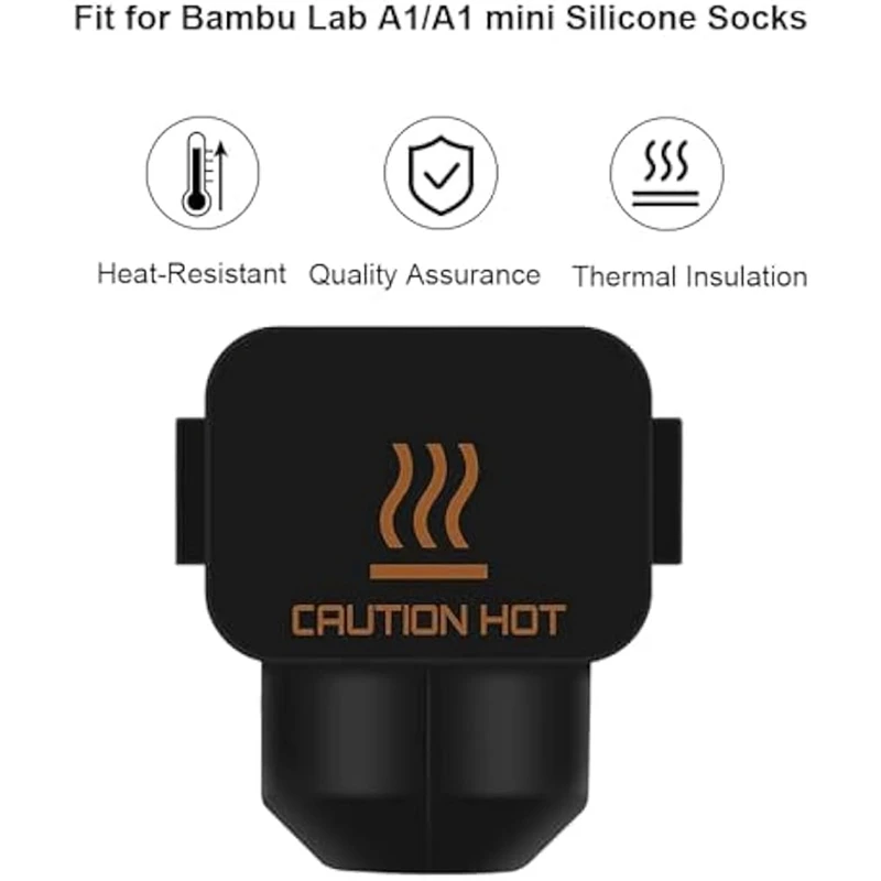 6-teilige Hotend-Silikons ocken für Drucker, Hochtemperatur-Extruder-Heiz block abdeckung aus schwarzem Kieselgel für Bambus labor a1/a1 mini