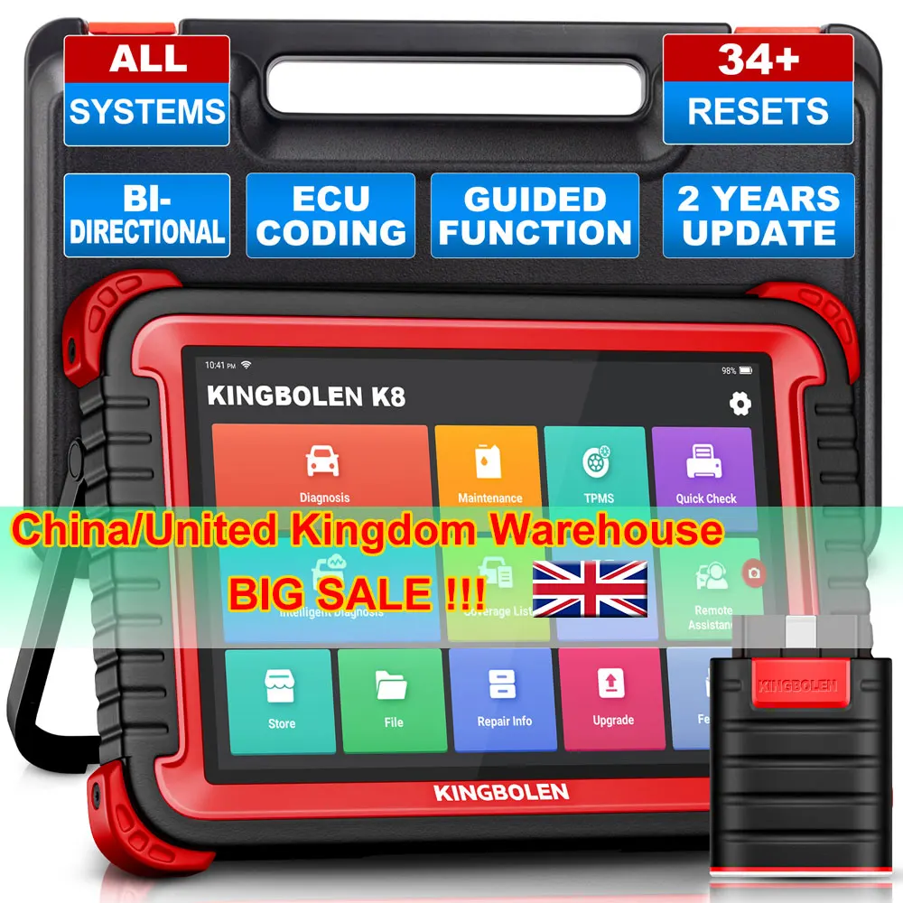 

[Распродажа] KINGBOLEN K8 Полная система диагностических инструментов ECU Кодирование FCA AUTO OBD2 Сканер 28+ Сервис 2-летнее бесплатное обновление